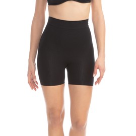 Farmacell 302 (Black, M/L) Women's Push-up Anti-Cellulite Control mid-Thigh Shorts