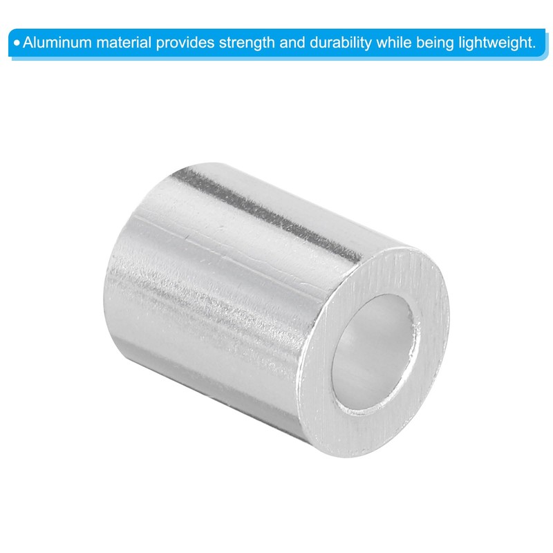 uxcell 1/4" 6mm Aluminum Crimping Loop Sleeve Single Round Ferrule