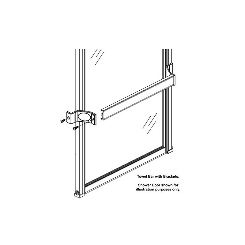 Bright Chrome Towel Bar with Black Nylon Brackets for Bypass