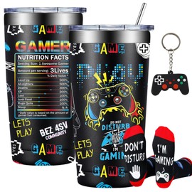 DOEARTE Gamer Gifts - Gifts for Gamers Men - Gaming Gifts for Men, Teenage, Teen Boys, Boyfriend - Birthday Christmas Gift Set for Gamer - 20oz Gaming Tumbler