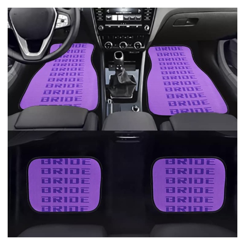 Universal JDM Bride Purple Racing Fabric Floor Mats Interior Carpets