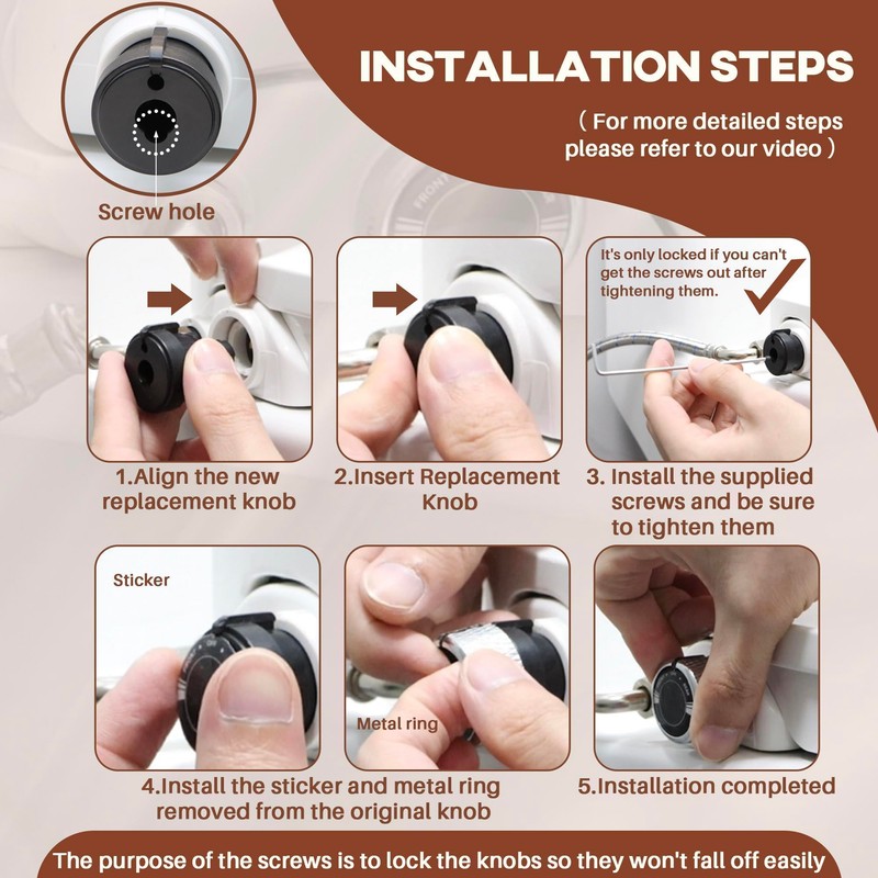 Terixe 2 Pack Replacement Knob for Brondell Bidet Toilet Seat,