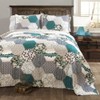 Lush Decor Briley 3 Piece Quilt Set, Turquoise, King