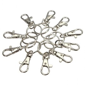 DIY Bag Keychain Ring - Silver Metal Clasp Clip Hook BL07952 100ea