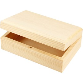 Creativ 1-Piece Wooden Jewellery Box Magnetic Catch Lift Up Lid