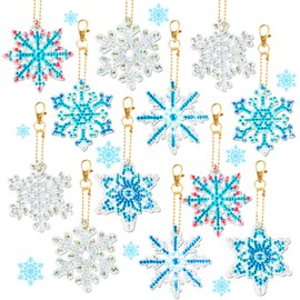 HGRGHH Diamond Painting Christmas Pendants, Pack of 12 Diamond Painting Pendants, 5D Diamond Painting Keyring, Diamond Painting Christmas, for Christmas Tree Decoration, Window, Winter Decoration