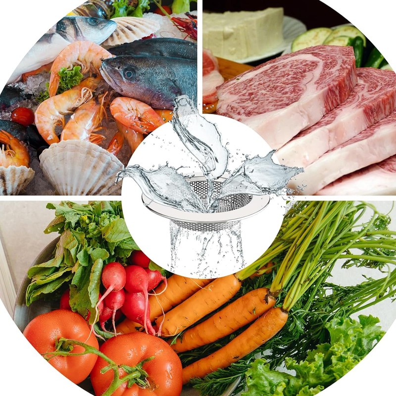 Kitchen Sink Strainer, Stainless Steel Sink Drain Strainer, Dishwasher Safe（External