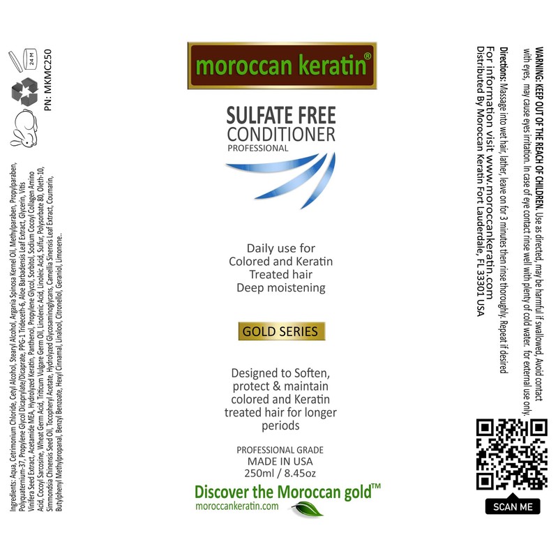 Moroccan Keratin Sulfate Free Shampoo & Conditioner Set Infused with