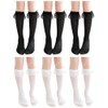 Toptim Kids Girl Mid-calf Knee High Socks Casual Dress Socks Long Tube (3-6 Years,Black 3,White 3)