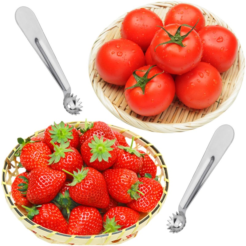 4pcs Tomato Corer Tool, Stainless Steel Tomato Strawberry Stem Remover