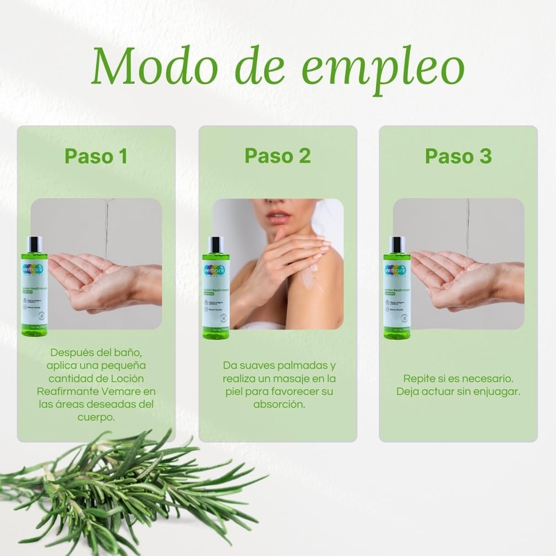 Vemare Cosmetics Loción Reafirmante de Piel con Extracto de Romero