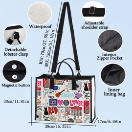 LEVLO Singer Concert Album Tote Bag Singer Tour Fans Gift Singer Lyric Musical Shoulder Bag Singer Song Merchandise, Love Singer Lt