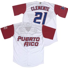 Kekambas Puerto Rico #21 Roberto Clemente World Game Classic Baseball Jersey Stitched Size XL