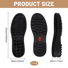 CHGCRAFT 1 Pair Shoe Replacement Rubber Full Out Sole A Pair Non-Skid Leather Shoes Wear Resistant Sole Replacement for Leather Shoes Black