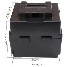 REBEKAMODS Black Heavy Duty Battery Box, Plastic Breakaway Battery Case Box, L 200mm x W 160mm x H 170mm