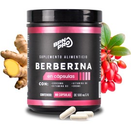 Berberina 500 mg - 60 Cápsulas con Cúrcuma, Vinagre de Manzana y Canela | Suplemento Alimenticio 100% Natural sin Aditivos para Salud Integral | 60 Cápsulas Fáciles de Integrar a tu Rutina Diaria | BPN PRO