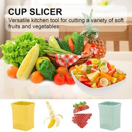 Strawberry Slicer – 2PCS Fruit & Veggie Slicer for Strawberry, Egg, Banana, Mushroom, Cucumber, Kiwi & Salad – Easy Speed Chopper Kitchen Gadget Tool
