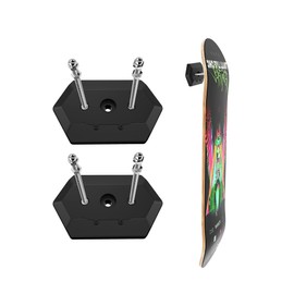 Hikeen 2 Packs Skateboard Wall Mount Skateboard Hanger for Skateboard Deck Display and Storage