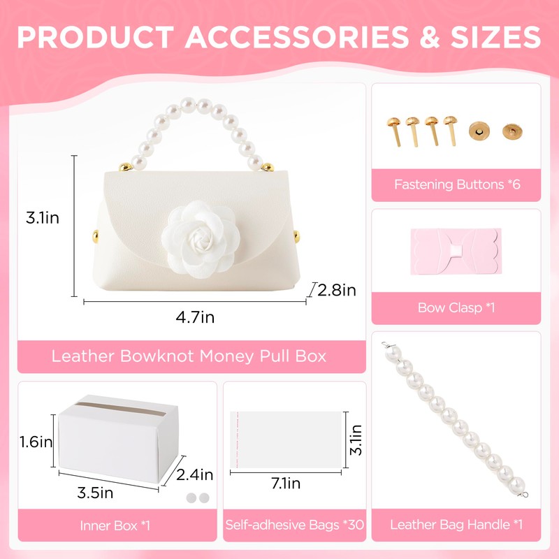Money Pull Box for Cash, Surprise Money Boxes with Pearl