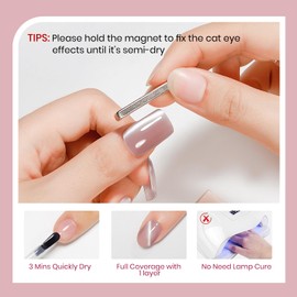 SUPWEE Nude Magnetic Nail Polish Non Gel Quick Dry Glitter Cat Eye Nail Polish Cats Eye Toe Fingernail Air Drying Fast Lacquer Manicure Gift For Women Girls 16ml, 0.54fl oz
