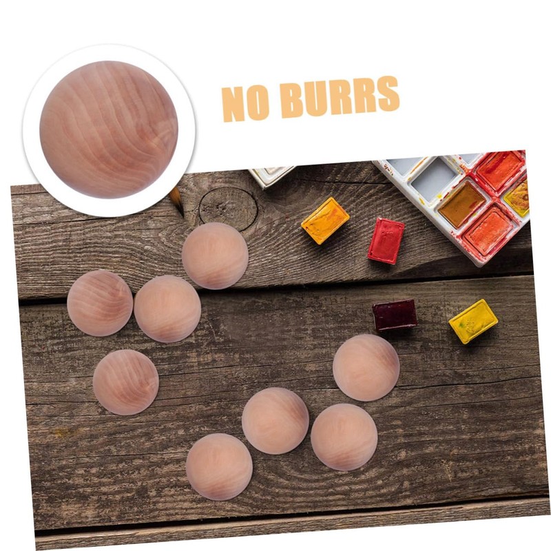 DOITOOL Wooden Round Ball Unfinished Natural Wood Craft Accessory for