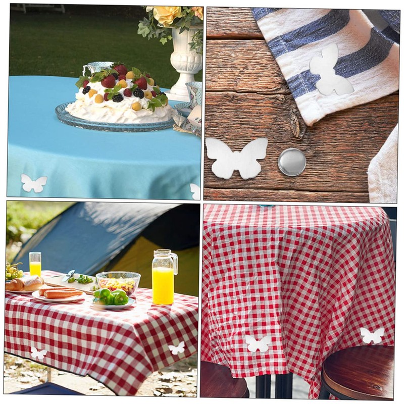 CAXUSD 6pcs Magnetic Tablecloth Fixator Creative Butterfly-Shaped Stainless Steel Weights