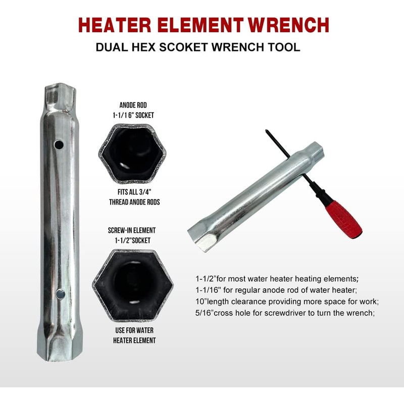 DROMIX Water Heater Elements, 2 PCs Pack 4500W/240V, the Pack