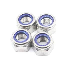 binifiMux 4pcs 304 Stainless Steel M16 x 2.0mm Nylock Nylon Inserted Hex Self Locking Nuts