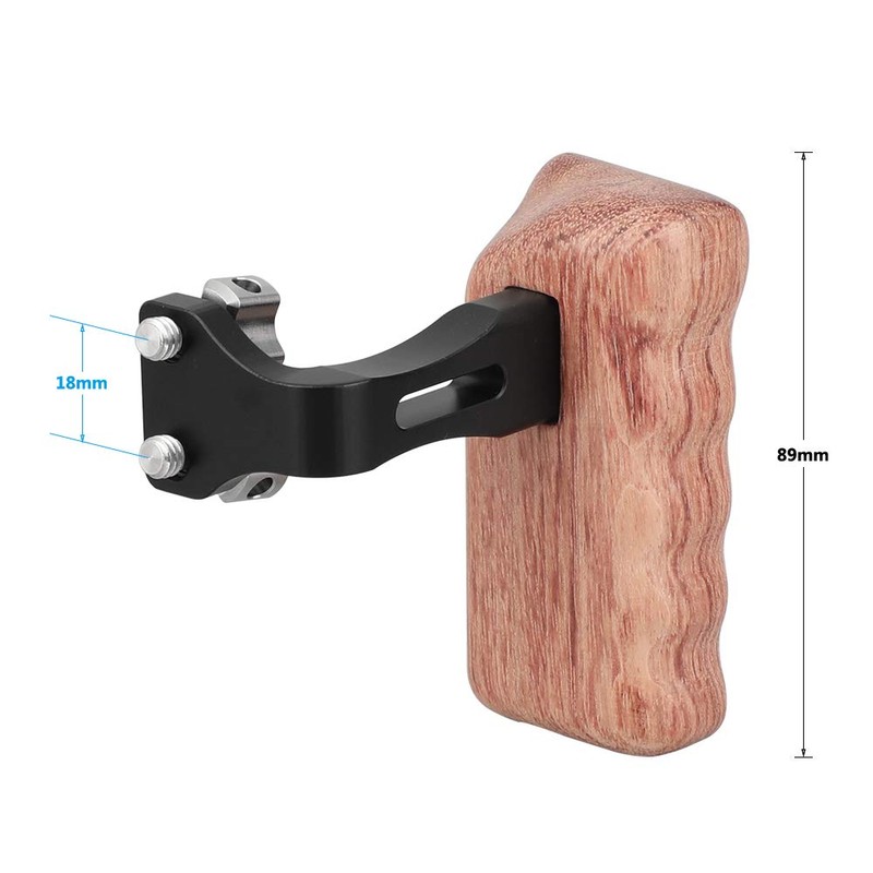 CAMVATE Wooden Handle with 1/4"-20 Thumb Screw for DSLR Camera