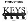 Solvio Key Holder for Wall, Black Metal Key Hooks Wall