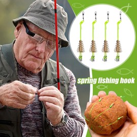 Fishing Hook Kit - Antihanging Bottom Hook Spring Fishing Hook,Fishing Hooks Fishing Accessories, Fishing Weights Sinkers Swivels for Crappie, Bluegill, Bass
