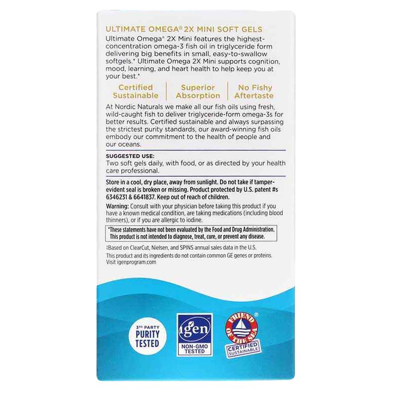 Nordic Naturals Ultimate Omega 2X Mini Softgels, 1120 Mg, Fish