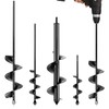 MAZING Auger Drill Bit for Planting, 4Pcs Garden Ground Earth