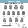 Rierousy 14-piece nut remover set, screw extractor set with hex