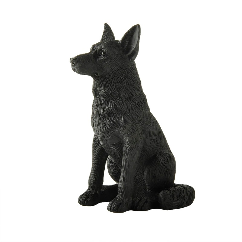 JFSM INC. 3.5" Black German Shepherd Dog Sitting Up Figurine