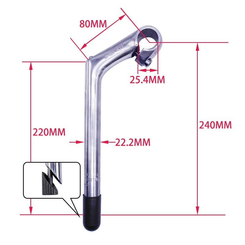 SENQI 22.2 x 25.4 mm Electroplating Gooseneck Aluminium Alloy 80