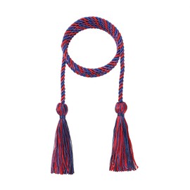 D DODOU 10 cuerdas de graduación de poliéster trenzadas con borlas de costura para soltero, maestro, médico, 68 pulgadas de largo (azul real, morado rojo)