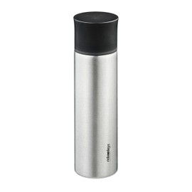 Relaxdays Stainless Steel Water Bottle, 750 ml, Leak-Proof, Cold & Hot Drinks, Vacuum Insulated Flask with Cup, Silver