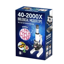HUTACT Microscope for Kids Adults Beginners: 40-2000X Compound Biology Microscope with Slide Kit and Storage Case - for Science Explore Education