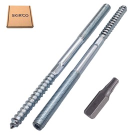 SKIR'CO Pack of 4 Hanger Bolts M8 x 140 mm, Double Threaded Dowel Bolts, Double Head Screws