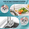 Proxima 3in1 Kitchen Sink Drain Strainer, 304 Stainless Steel Pop