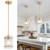 RUIBOOXIN Gold Glass Pendant Lights Kitchen Island, Water Ripple Round