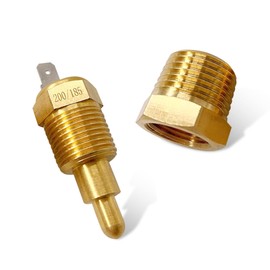 gunroil 1 Pack Car Engine Sensor Switch with 3/8In Pipe Thread, 200 to 185 Degrees Vehicle Cooling Fan Thermostat Control Accessories for 10In 12In 14In 16In Fan, Universal for Most Cars (Gold)