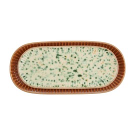 Mud Pie Splatter Nested Platters, small 6" x 14" | large 7 3/4" x 16" Brown