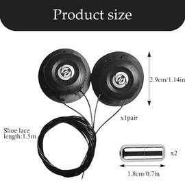 KHDULQ Shoelaces without tying, automatic screw closure, no installation required, no tying, trainer lock for unisex, for shoes that need to be laced, Black