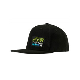 Valentino Rossi Cap with Visor 46 GoPro, Man, One Size, Black