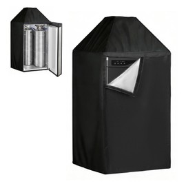 MRbrew Kegerator cover, Waterproof Kegerator Beer Tower Cover 420D Silver-Coated Oxford Fabric Single/Double Tap Draft Beer Tower Cover with hook-and-loop & Drawstring fit Outdoor or Indoor Dustproof