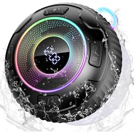 Bluetooth Shower Speaker, Portable Bluetooth Speaker with 360° HD Sound, RGB Lights