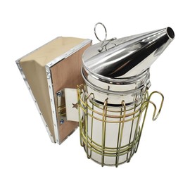 Good Land Bee Supply GLSMKR2 Beekeeping Beehive Smoker Stainless Steel w/Heat Shield & 3 Chinese Mugwort