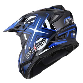 1Storm Adult Motocross Helmet BMX MX ATV Dirt Bike Four Wheeler Quad Motorcycle Full Face Helmet Racing Style: HF801 Sonic Blue